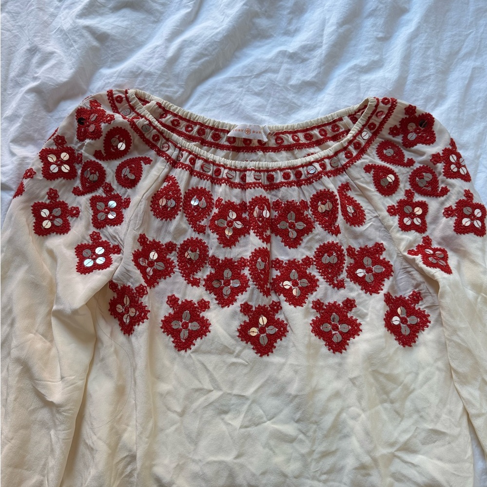 Tory burch printed blouse size 4